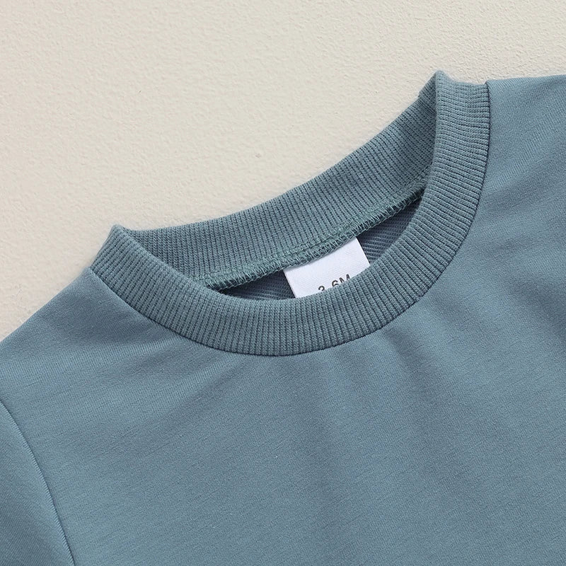 Solid Color T-Shirt & Shorts Set, Unisex