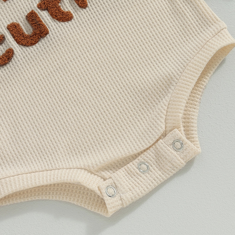 Hey Cutie Embroidered Waffle Knit Bubble, Unisex