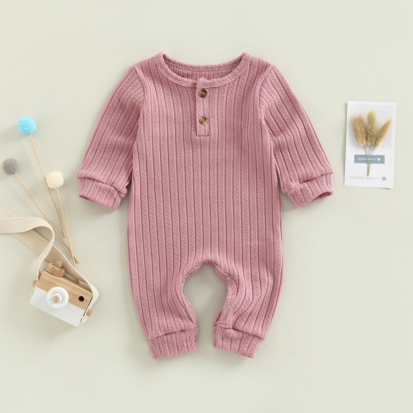 Two-Button Romper Jumpsuit, Unisex