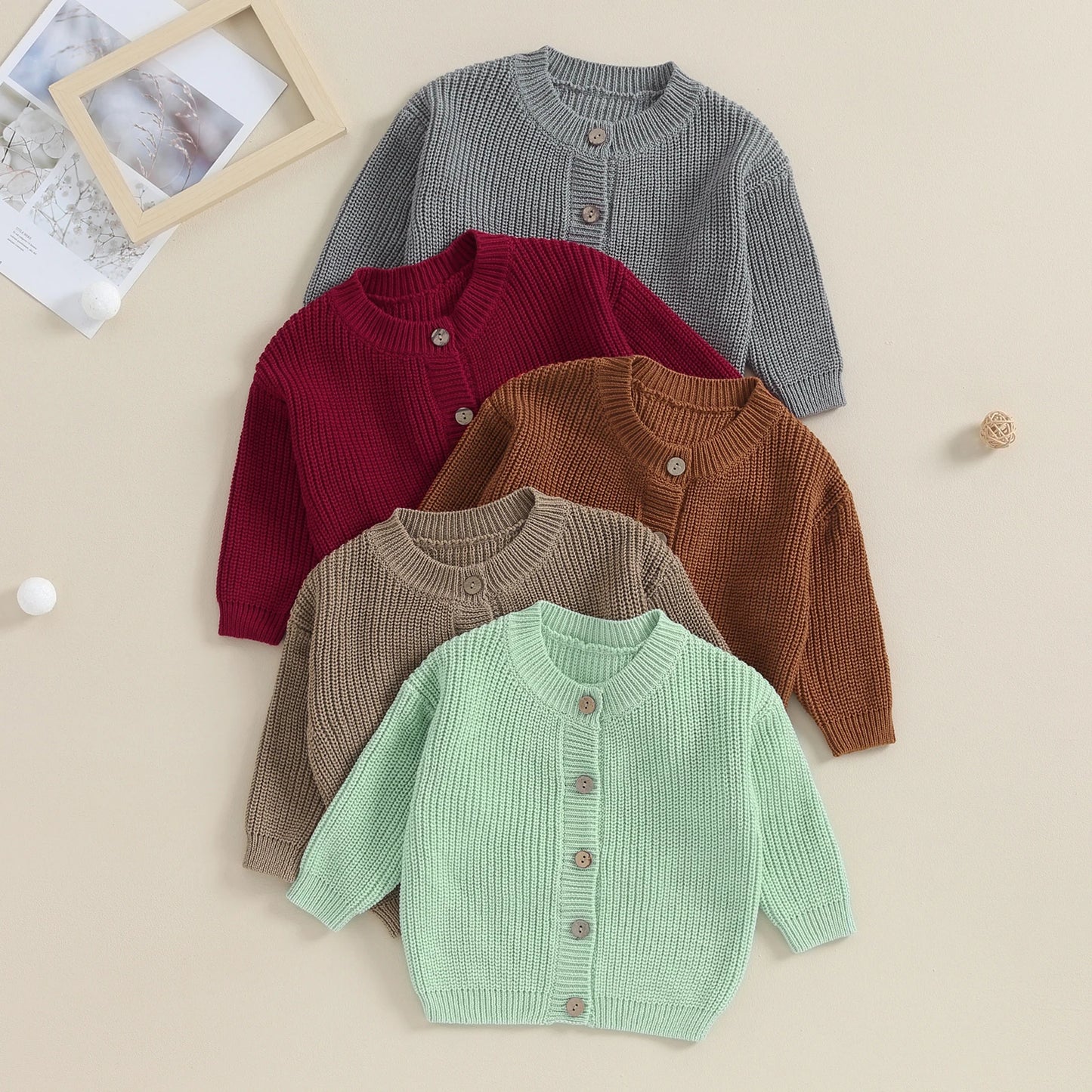 Buttoned Knit Sweater Cardigan, Unisex