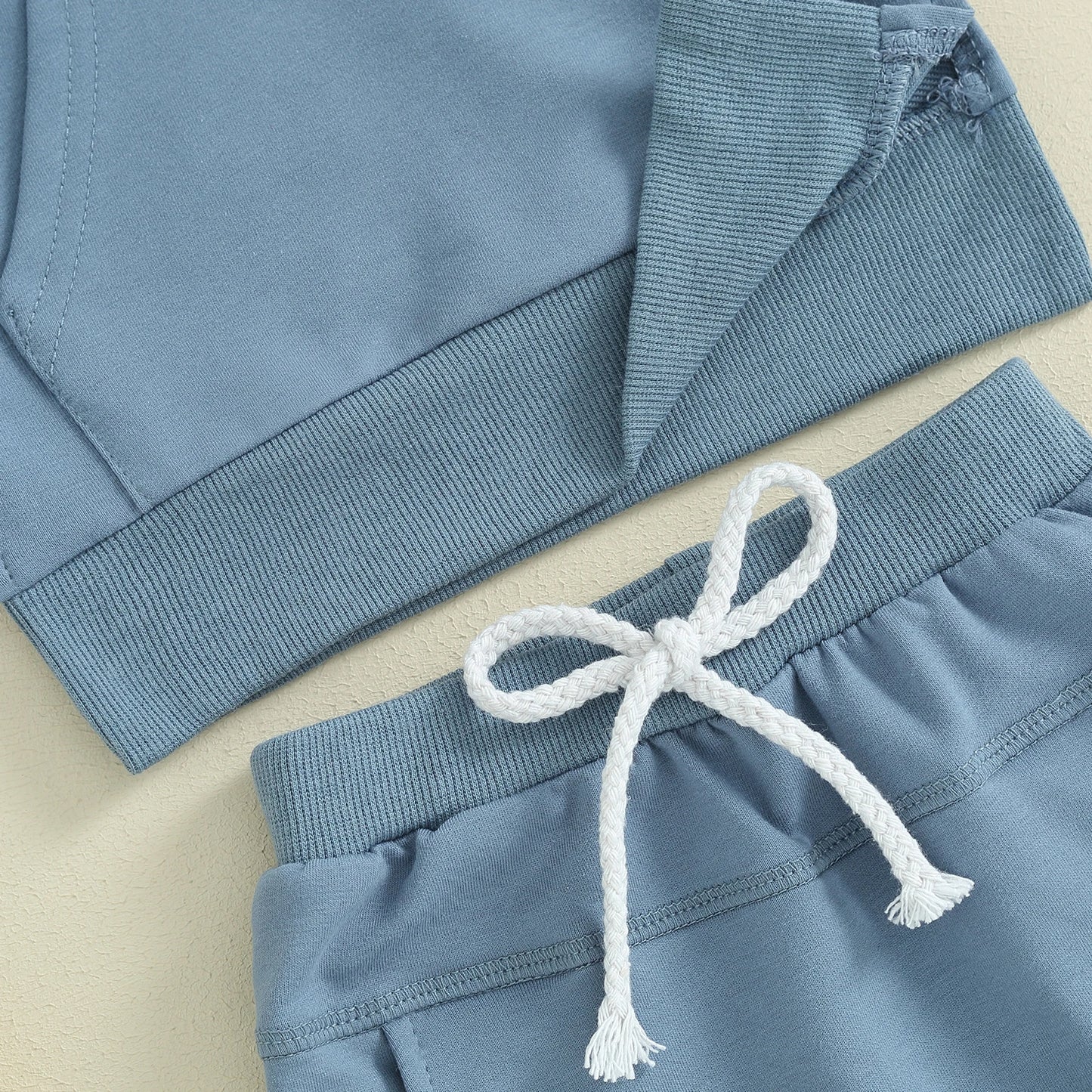 Solid Color Short Sleeve Hoodie Short Set, Unisex