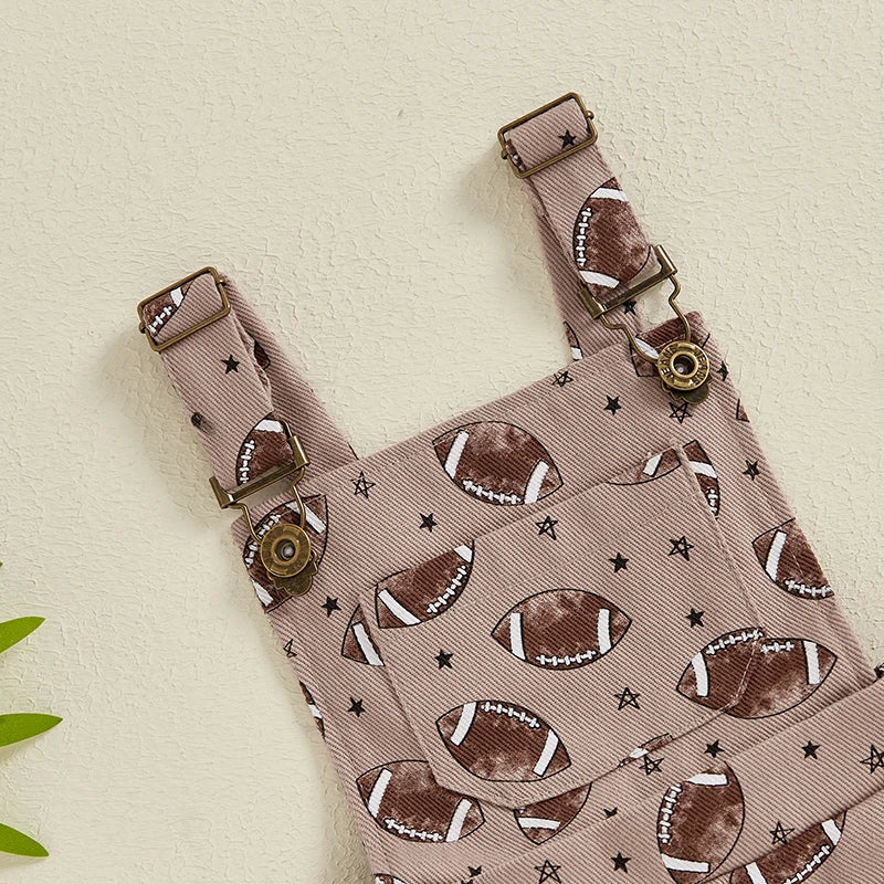 Football Suspender Overalls Romper, Unisex
