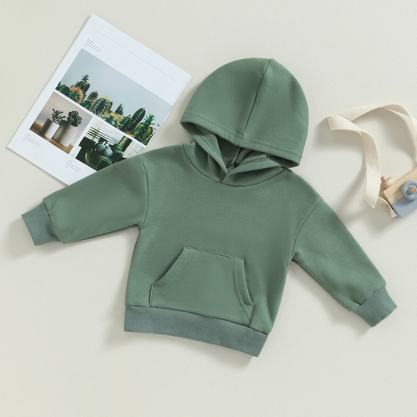 Solid Color Pocket Hoodie, Unisex