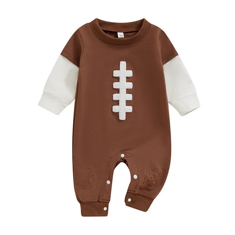 Boys Football Laces Quarterback Romper