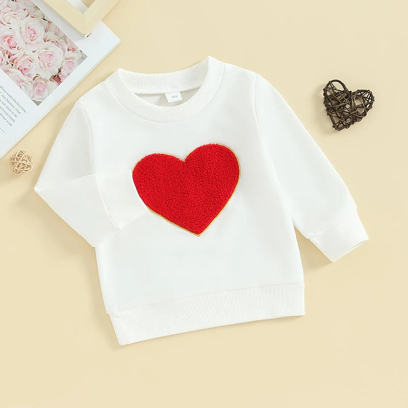Felt Heart Embroidered Sweatshirt, Unisex