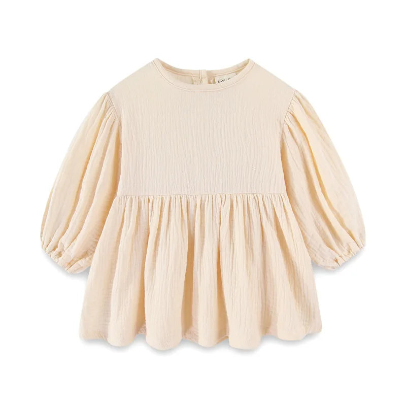 Girls Knee-Length Ruffle Dress