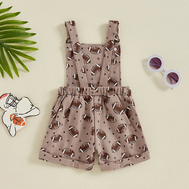 Football Suspender Overalls Romper, Unisex