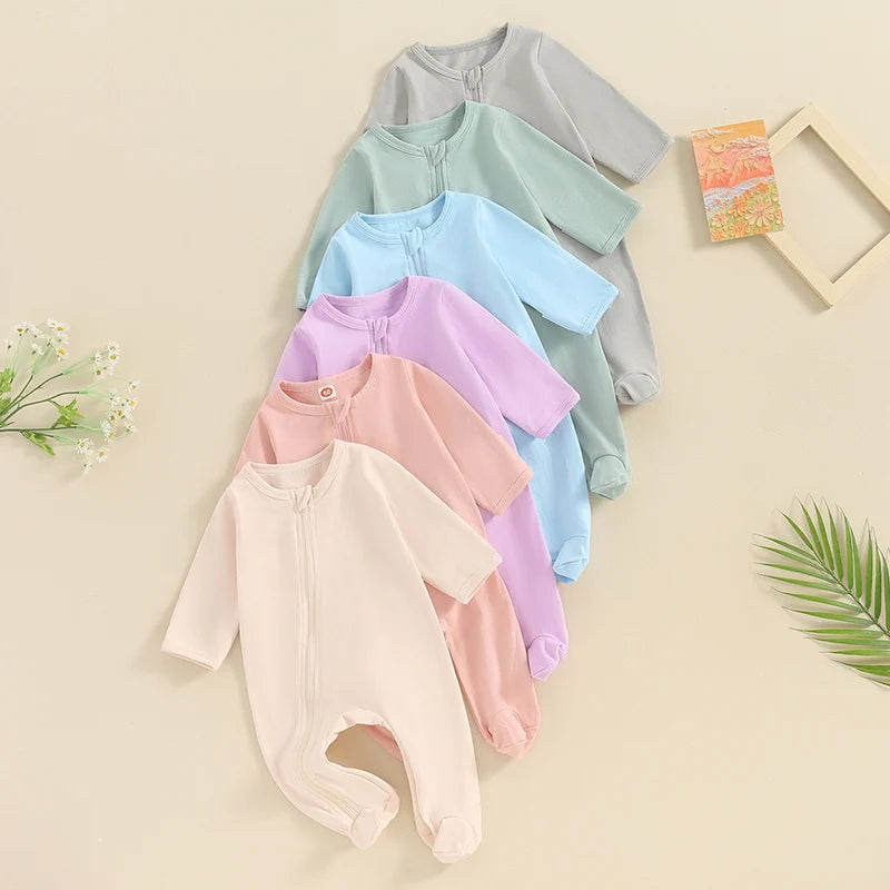 Baby Pastel Zip Footie Pajamas, Unisex