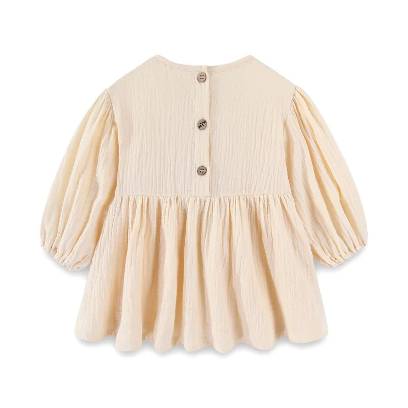 Girls Knee-Length Ruffle Dress