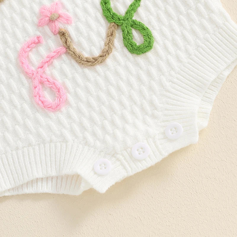 Girls Knit Embroidered Lil Sis Onesie