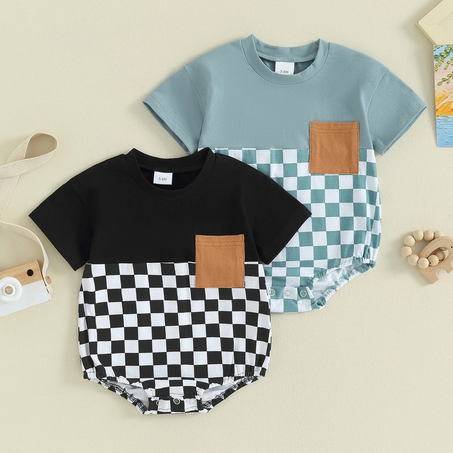 Boys Checkered Pocket Bubble