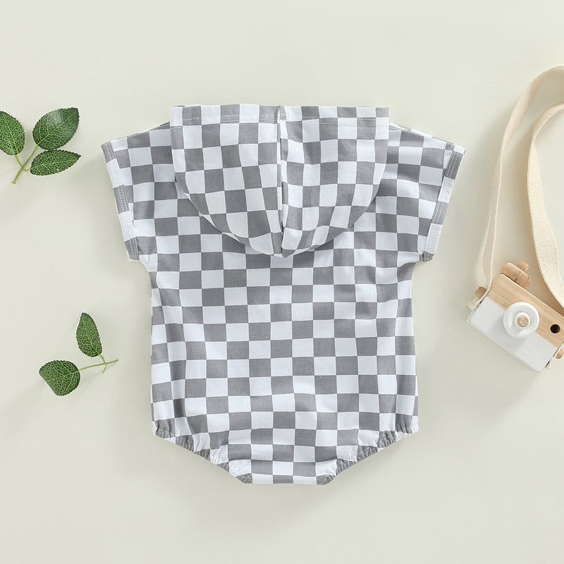 Boys Checkered Hooded Bubble