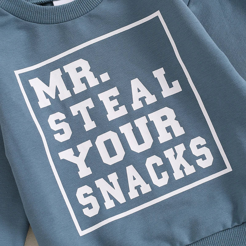 Boys Steal Your Snacks Sweatshirt Pant Set
