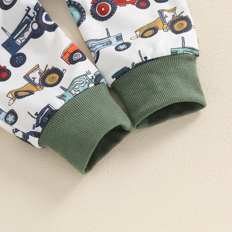 Boys Farm Tractors Pocket Sweatshirt Pant Set