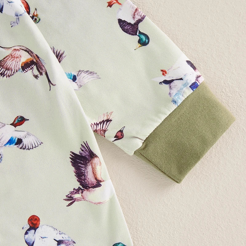 Boys Fall Duck Zip Pajamas