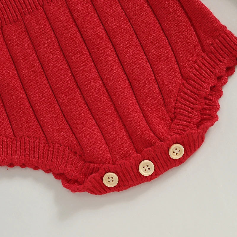 Girls Ruffle Collar Sweater Romper