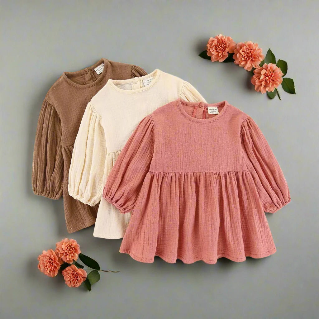 Girls Knee-Length Ruffle Dress