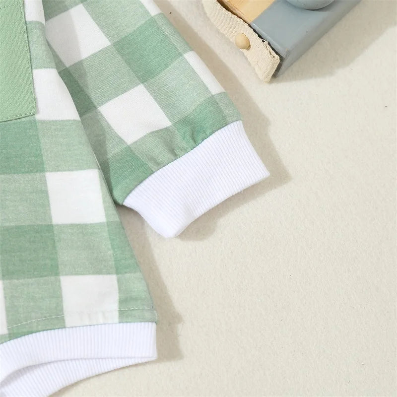 Long Sleeve Plaid Pocket Bubble, Unisex