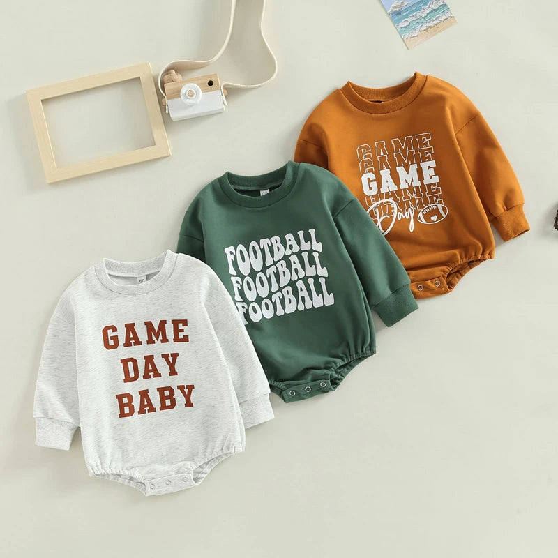 Game Day Fall Football Bubble Romper, Unisex