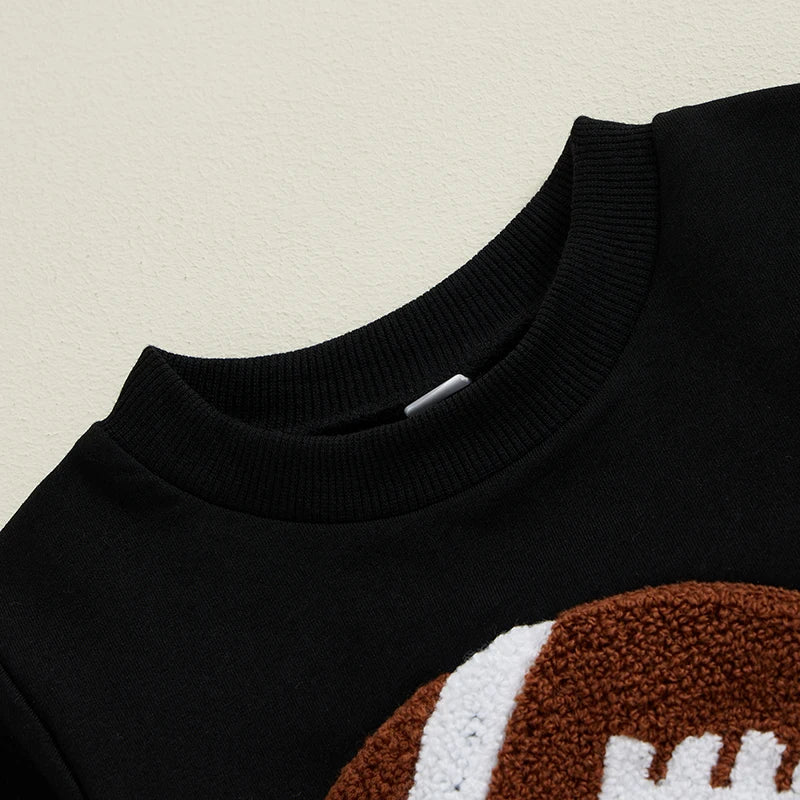 Long Sleeve Football Sweatshirt/Checkered Pants