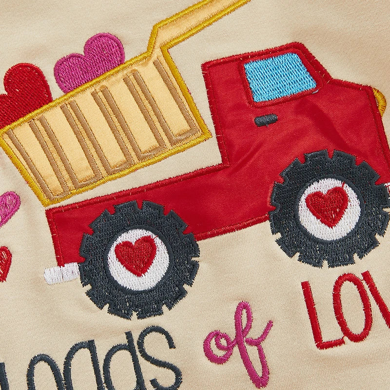 Boys Embroidered "I Dig You" or "Loads of Love" Sweatshirt