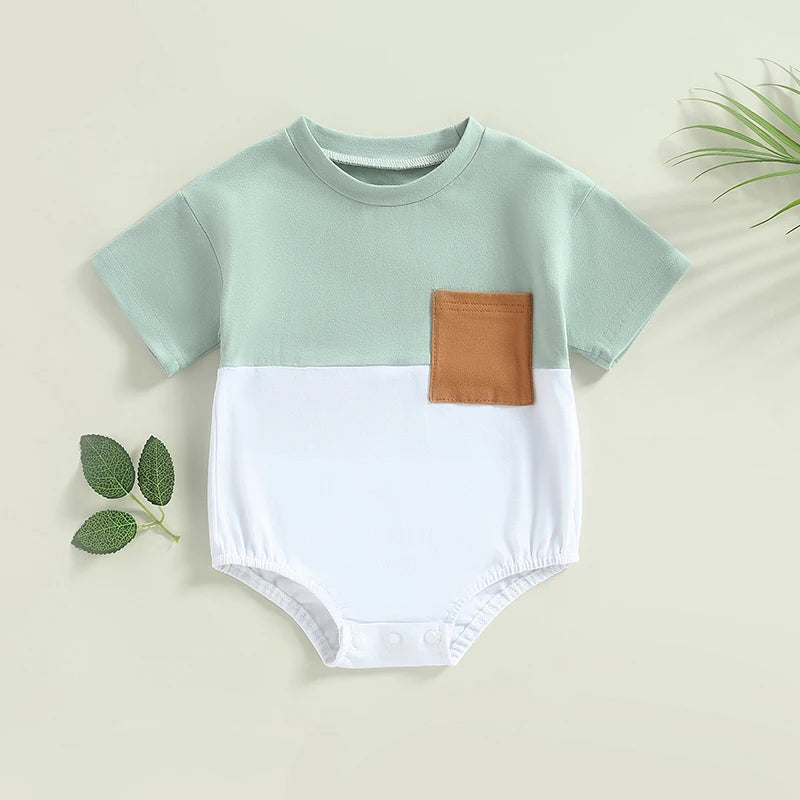 Boys Contrast Color Pocket Bubble