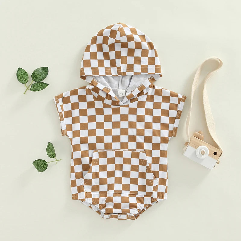 Boys Checkered Hooded Bubble