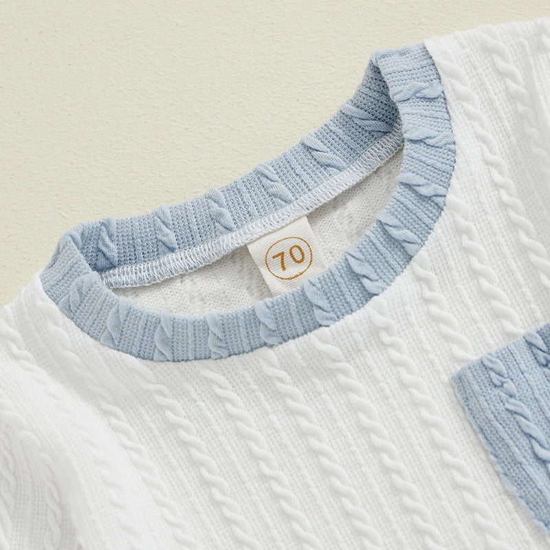 Boys Detail Knit Pocket Shirt Pant Set