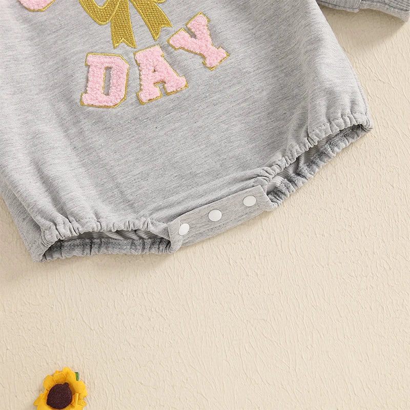 Girls Embroidered Ribbon Game Day Bubble