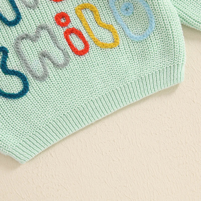 Wild Child Embroidered Knit Sweater, Unisex