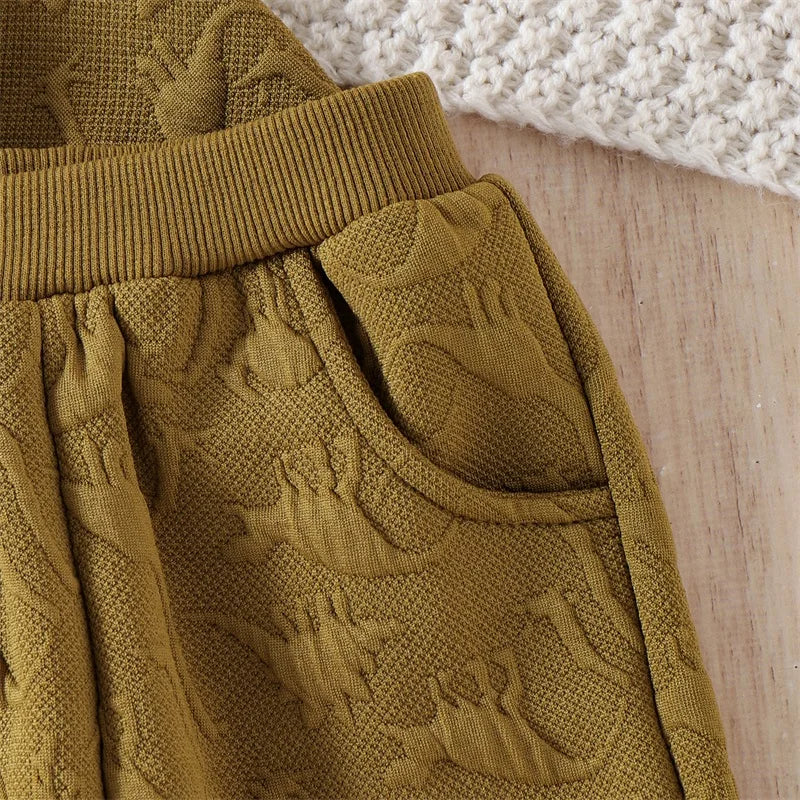 Boys Dinosaur Knit Half-Zip Jacket Pant Set