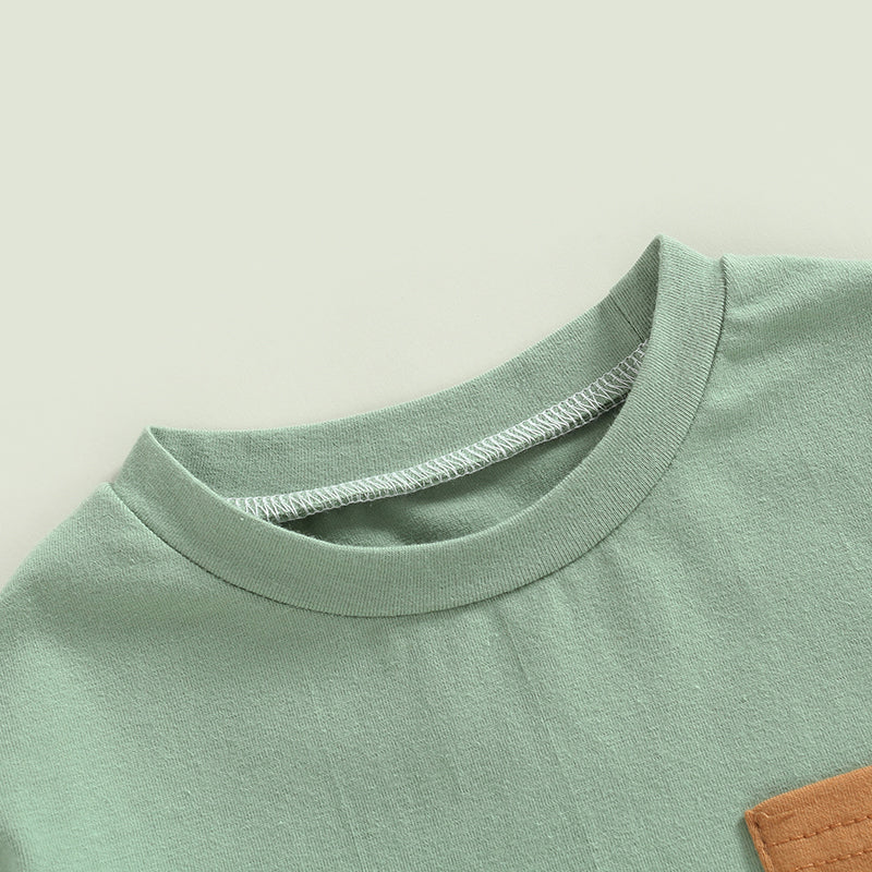 Boys Contrast Color Pocket Bubble