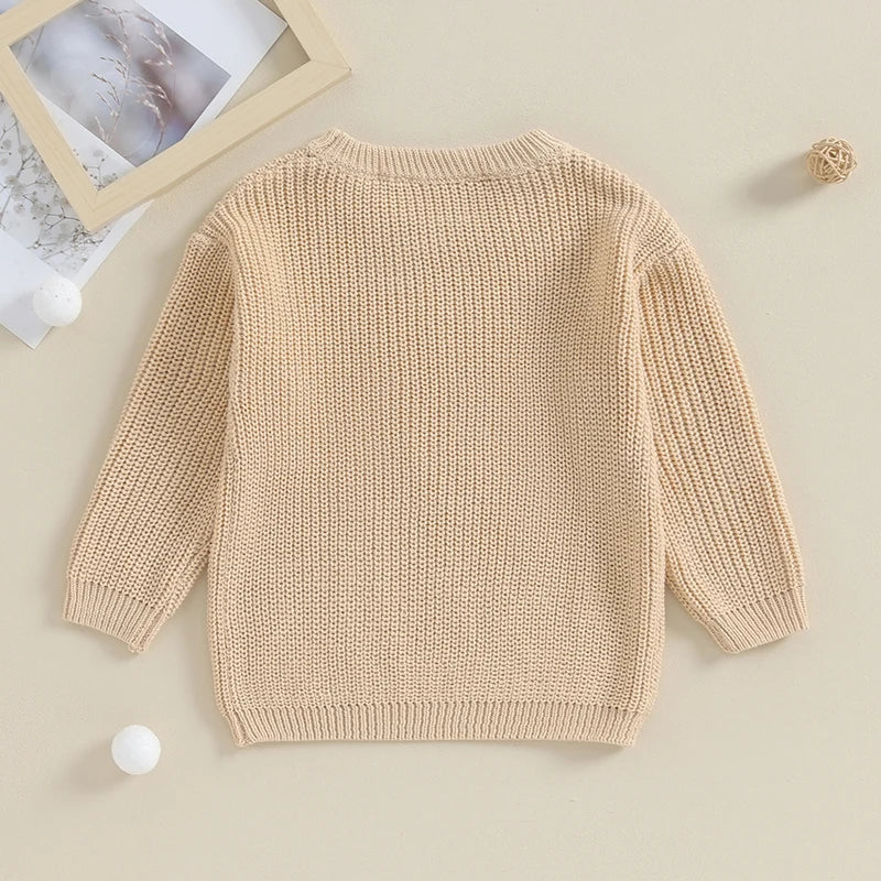 Boys Embroidered Big Brother Script Knit Sweater
