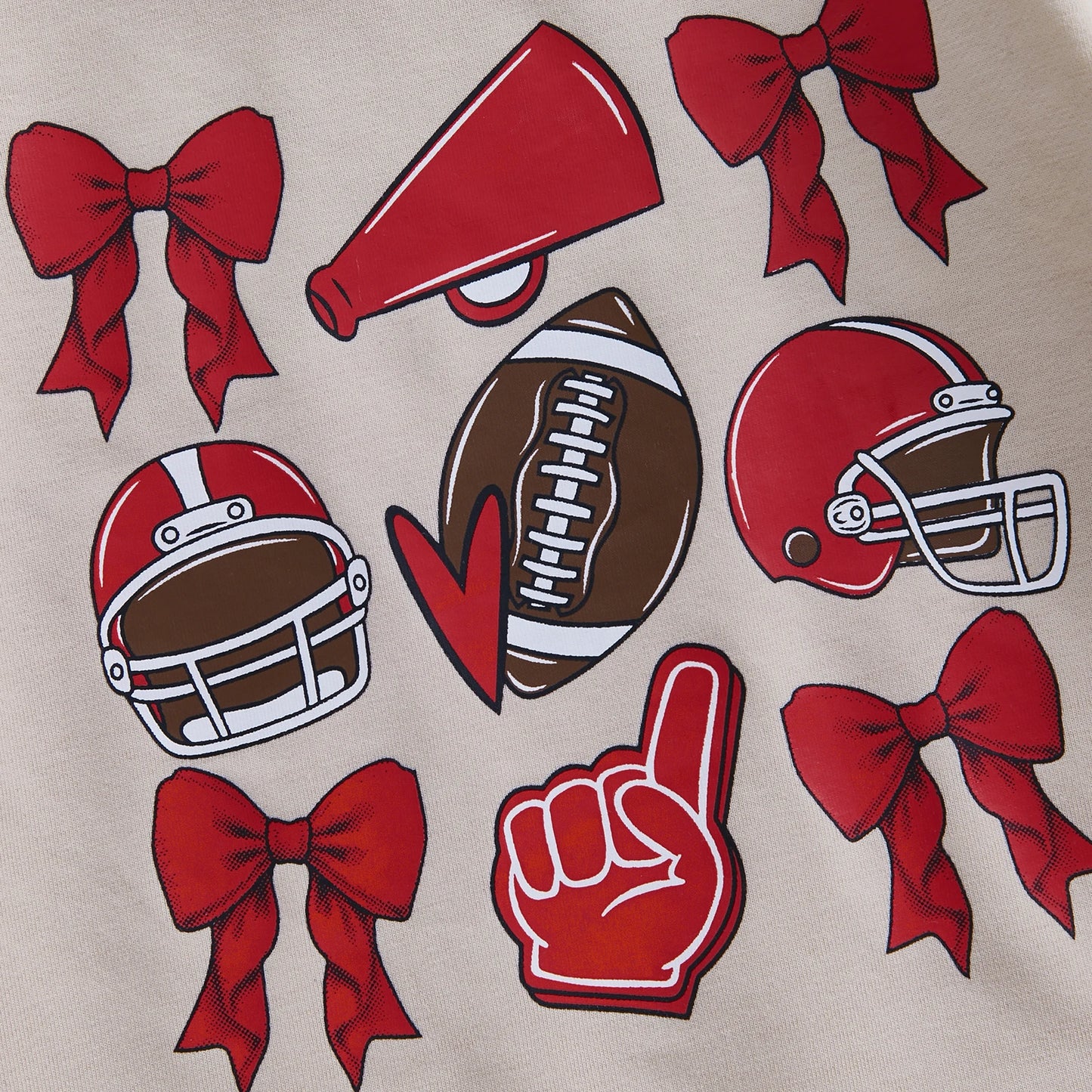 Girls Football Megaphone Ribbon Print Bubble