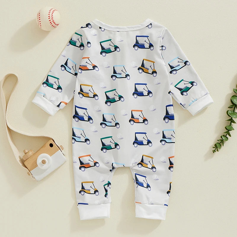 Baby Boys Golf Cart Zip Pajamas