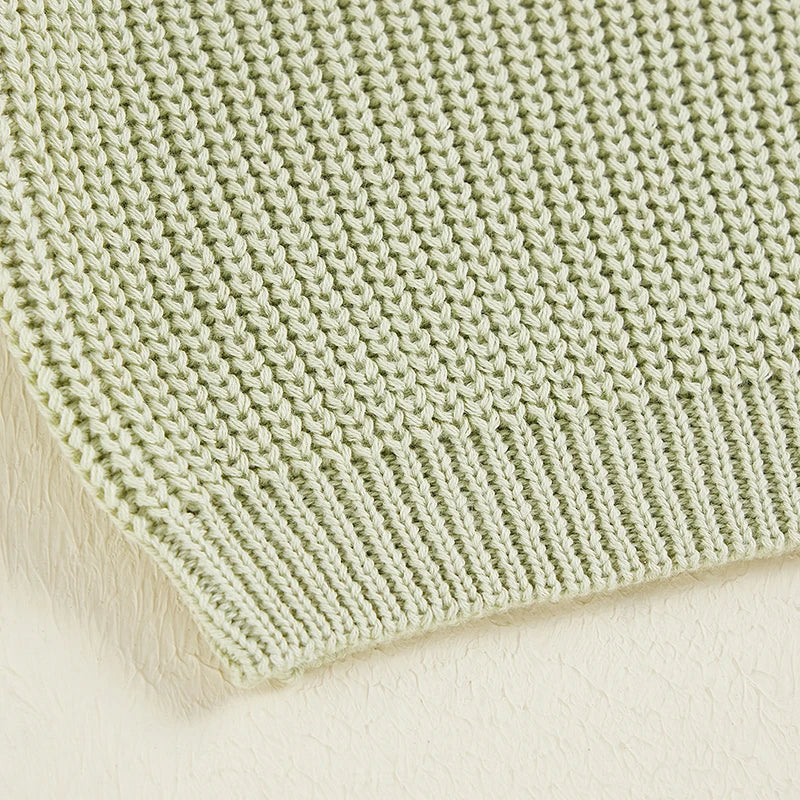 Girls Casual Solid Knit Sweater