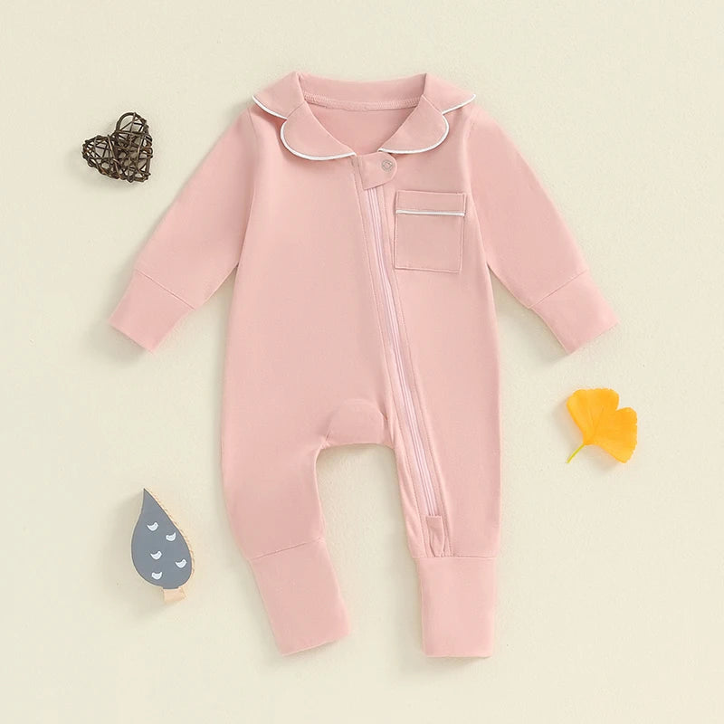 Collared Pocket Zip Pajamas, Unisex