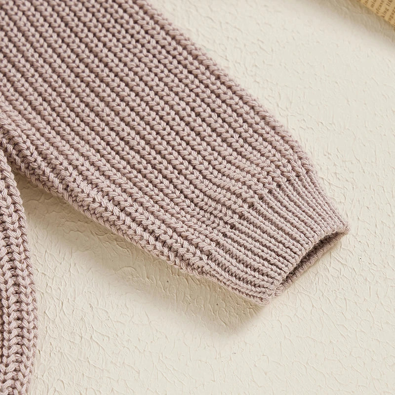 Girls Casual Solid Knit Sweater