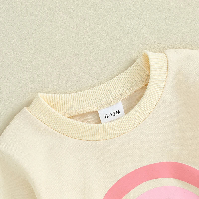 Girls Rainbow Sweatshirt Pant Set