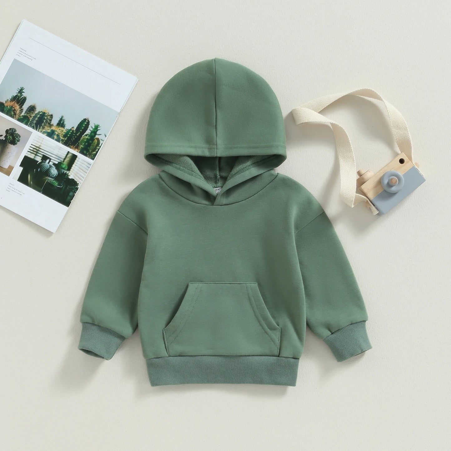 Solid Color Pocket Hoodie, Unisex