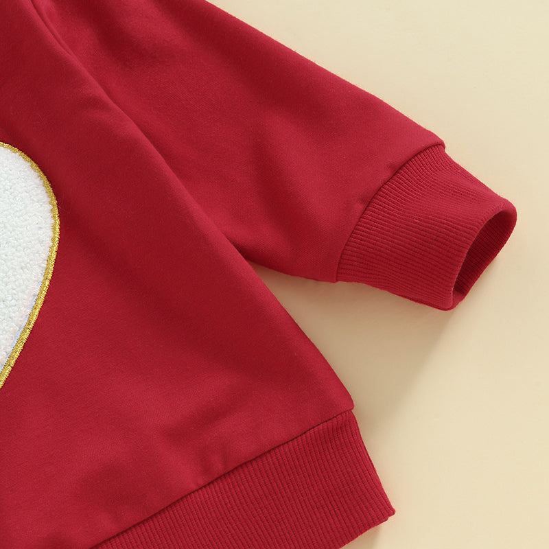 Felt Heart Embroidered Sweatshirt, Unisex