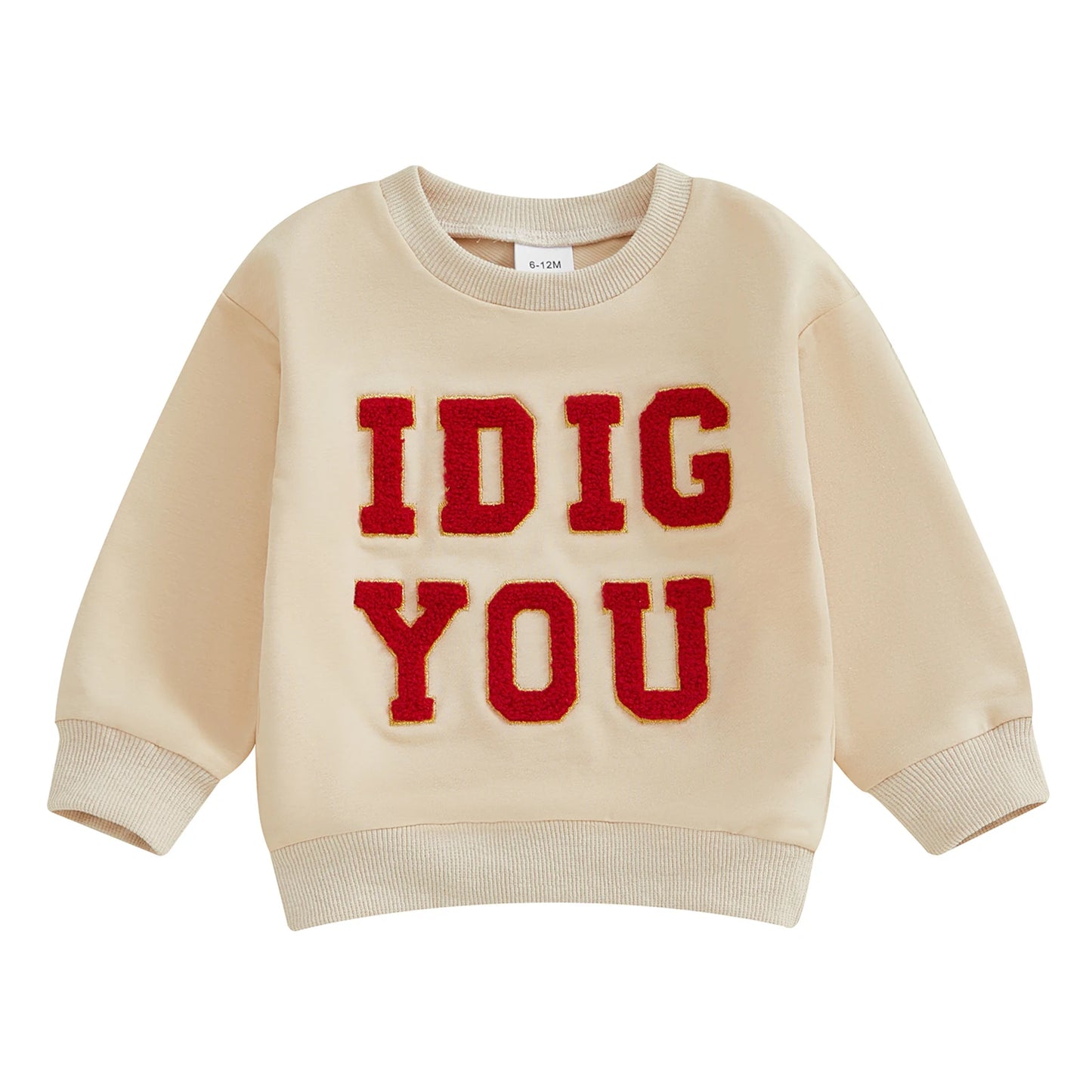 Boys Embroidered "I Dig You" or "Loads of Love" Sweatshirt