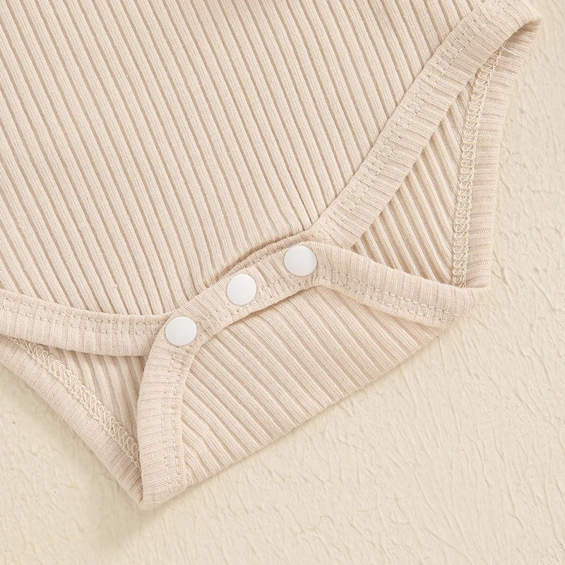 Girls Ribbed Ruffle Top Corduroy Suspender Dress Set