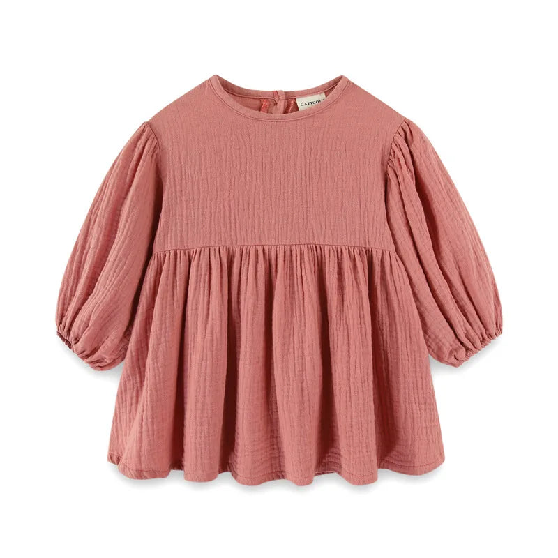 Girls Knee-Length Ruffle Dress