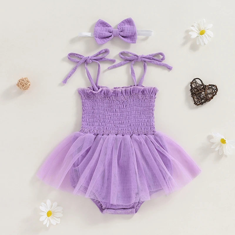 Girls Lace Up Dress Bow Set