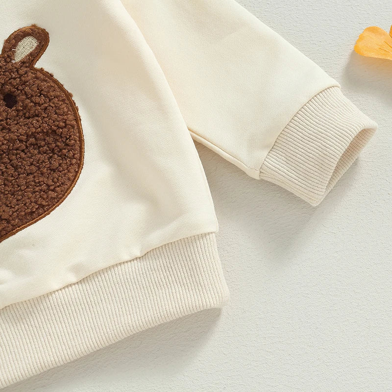 Boys Embroidered Bear Sweatshirt Pant Set