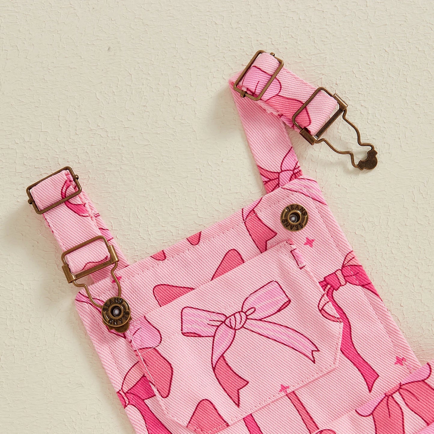 Girls Bows Suspender Overalls Romper