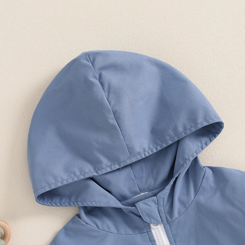 Boys Patchwork Hooded Zip Jacket