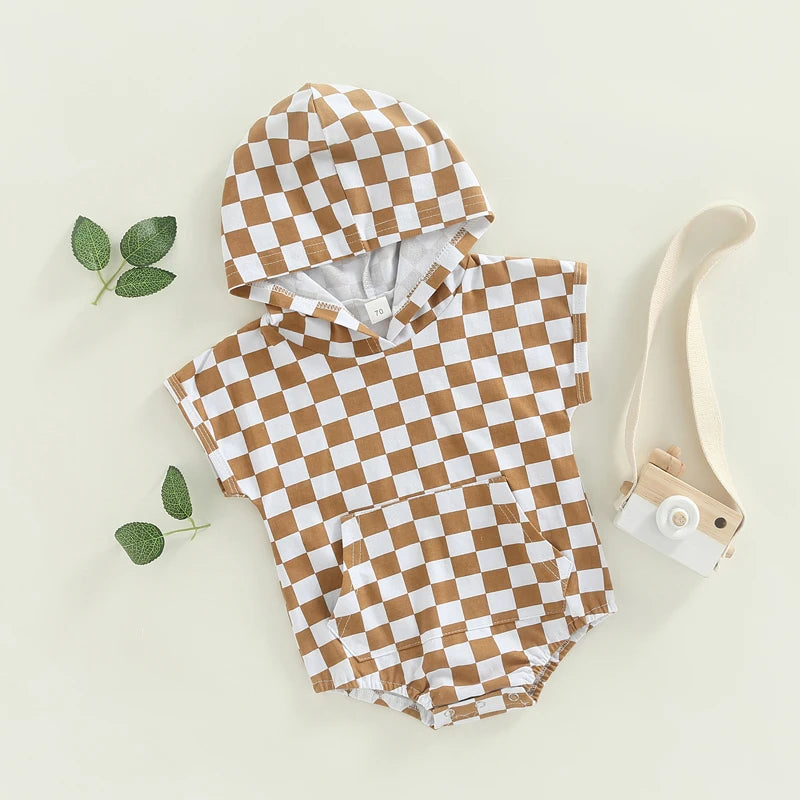 Boys Checkered Hooded Bubble