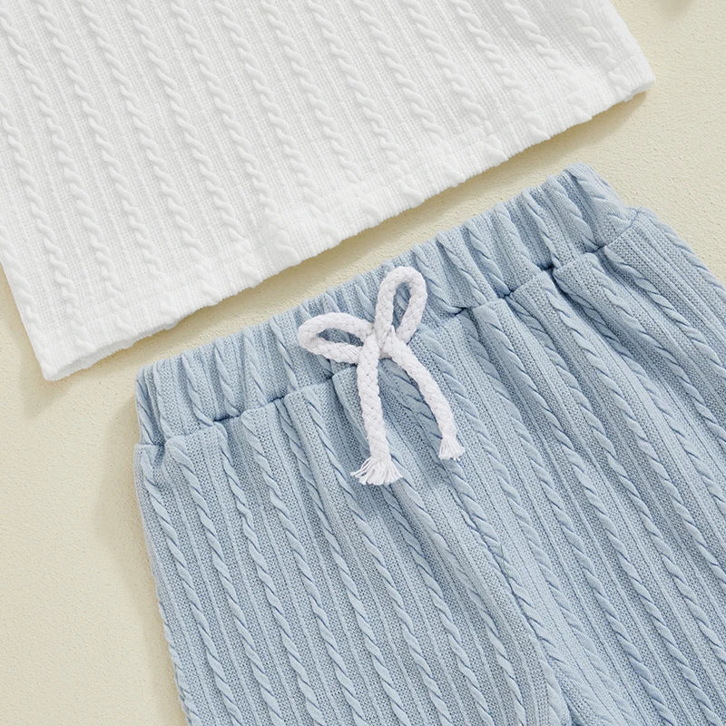 Boys Detail Knit Pocket Shirt Pant Set